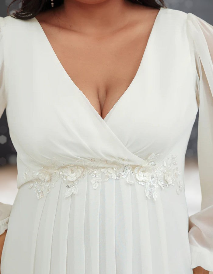 Robe Blanche Cocktail Cérémonie de Mariage décolter
