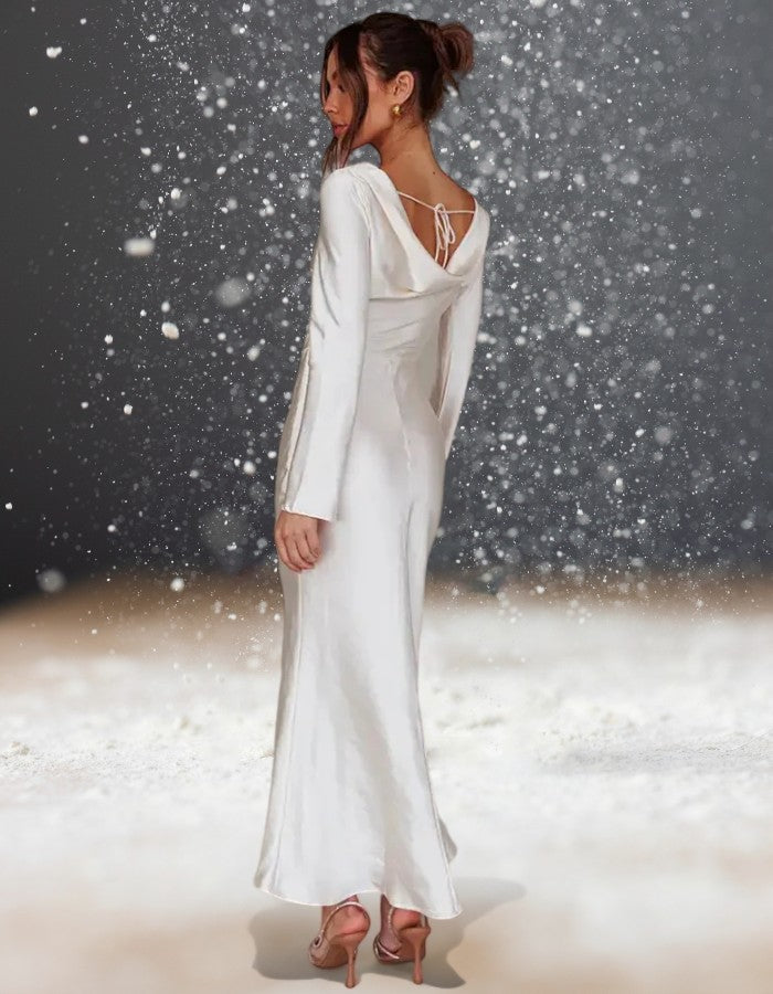 Robe Blanche Longue Cocktail Mariage longue