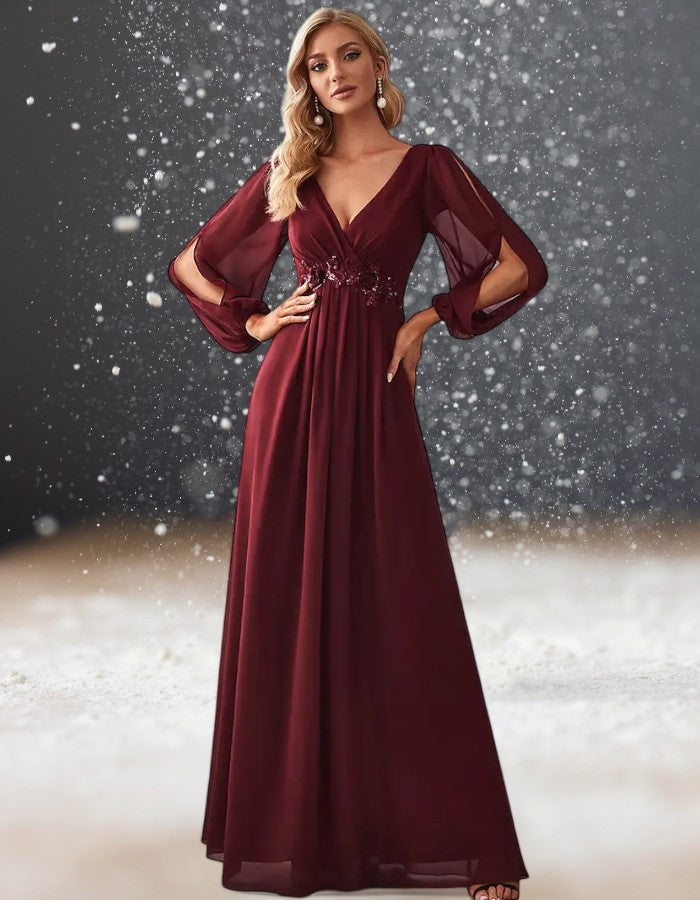 Robe Bordeaux Cérémonie de Mariage Cocktail