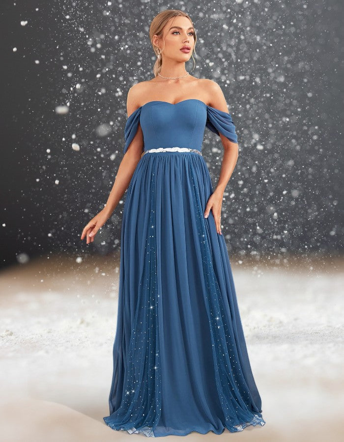 Robe Cocktail Mariage Bleu