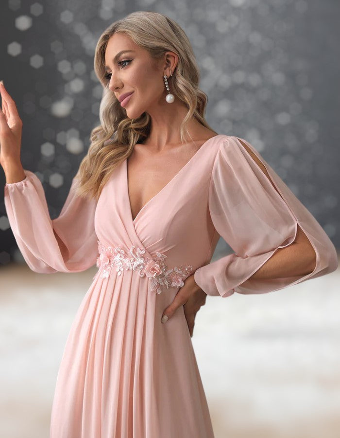 Robe Cocktail Mariage Rose Poudré