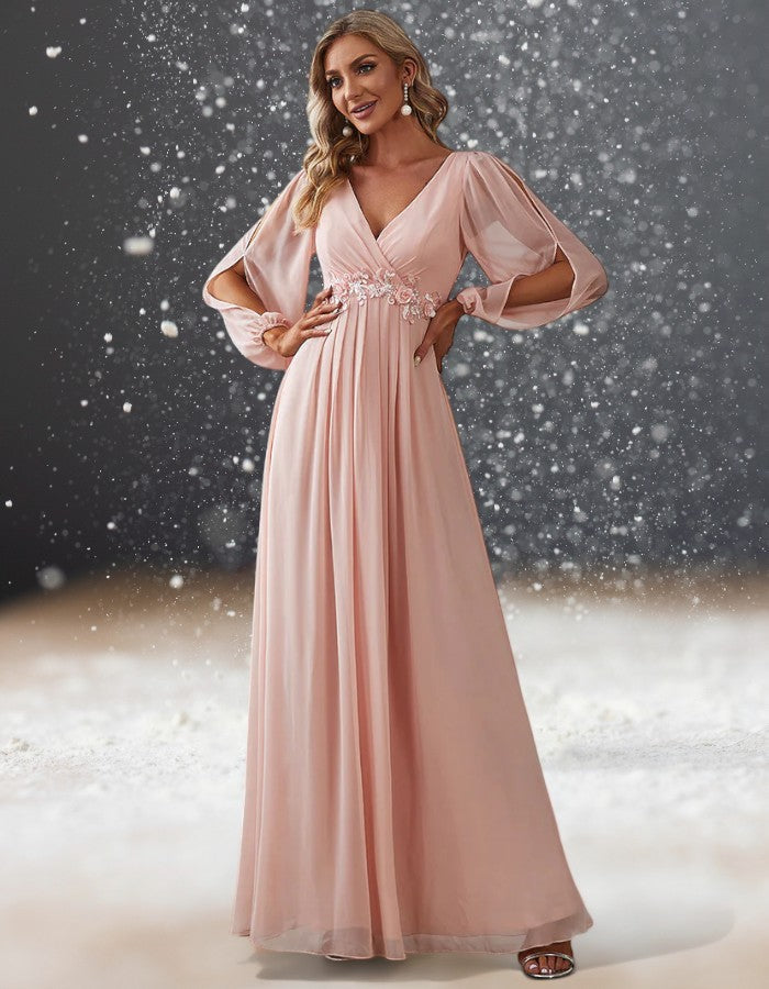 Longue robe rose poudré best sale