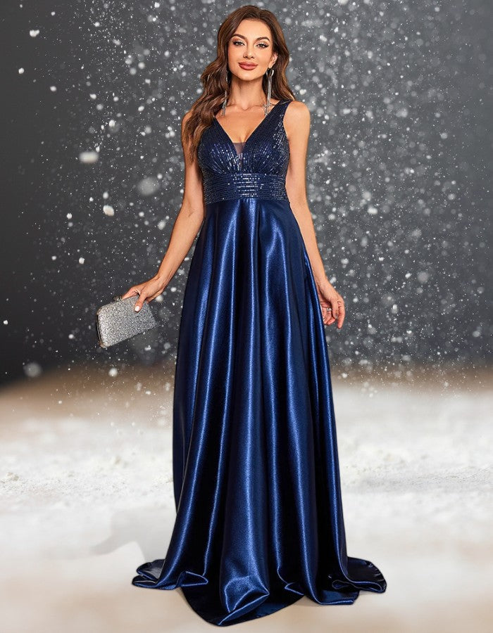 Robe Habillée Cocktail Mariage bleu marine