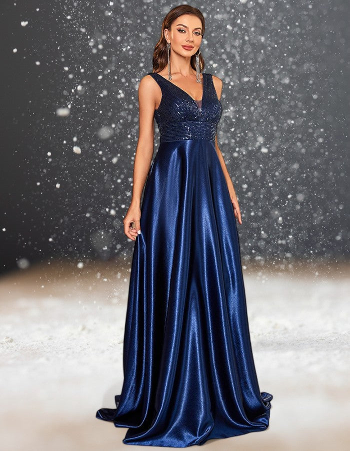 Robe Habillée Cocktail Mariage femme bleue