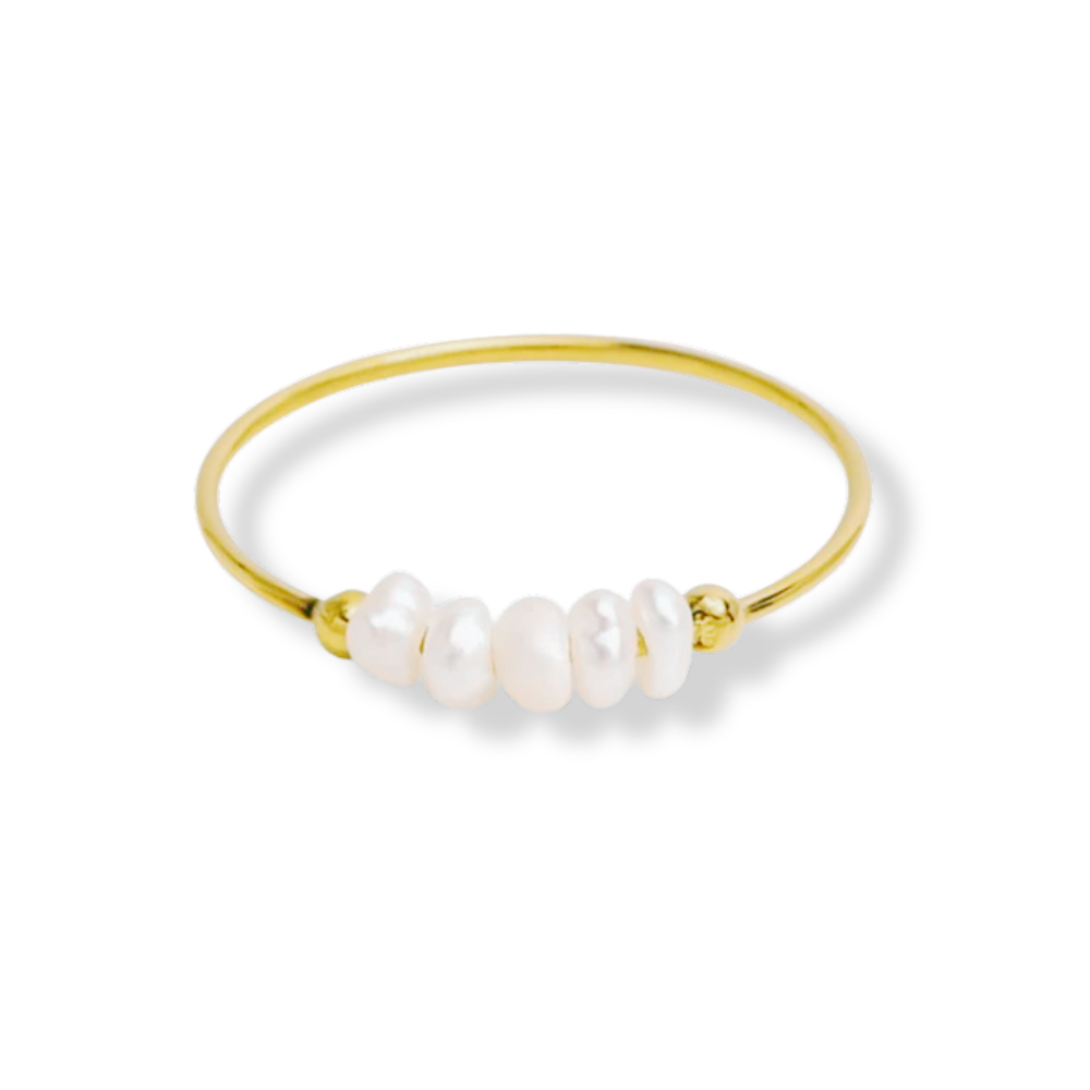 Bague perles dorée