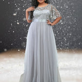 Robe grise pour mariage femme ronde