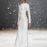 Robe Blanche Longue Cocktail Mariage sirène