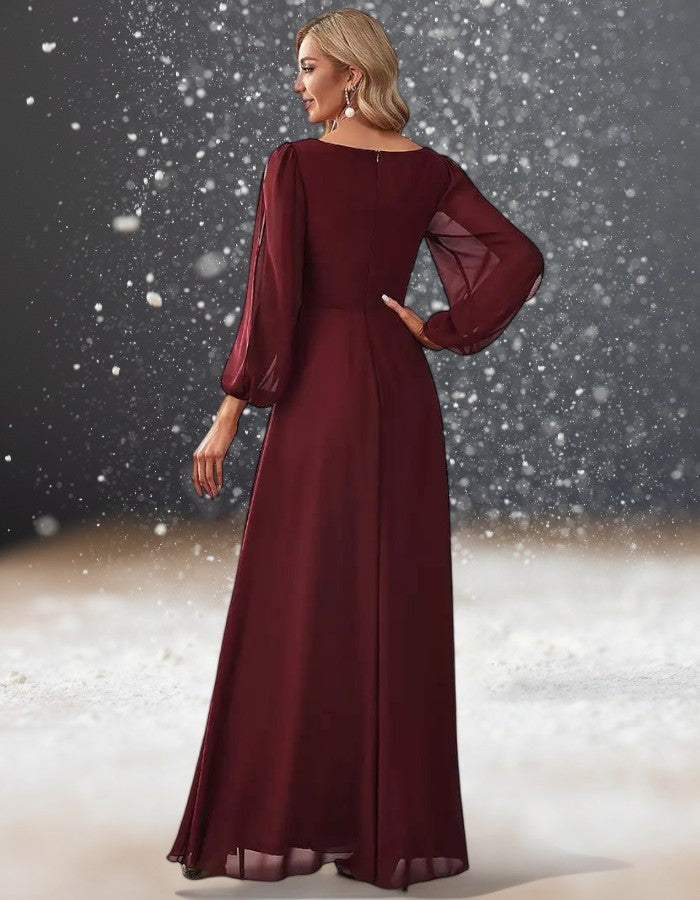 Robe ceremonie bordeaux femme hot sale