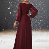 Robe Bordeaux Cérémonie de Mariage Cocktail dos