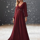 Robe Bordeaux Cérémonie de Mariage Cocktail face