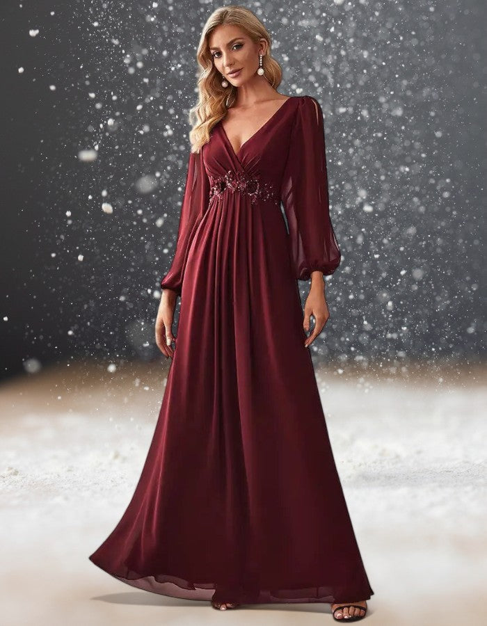 Robe Bordeaux Cérémonie de Mariage Cocktail face