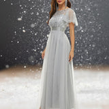 Robe Cocktail Grise pour Mariage