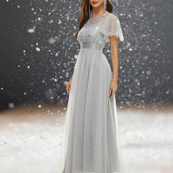 Robe Cocktail Grise pour Mariage