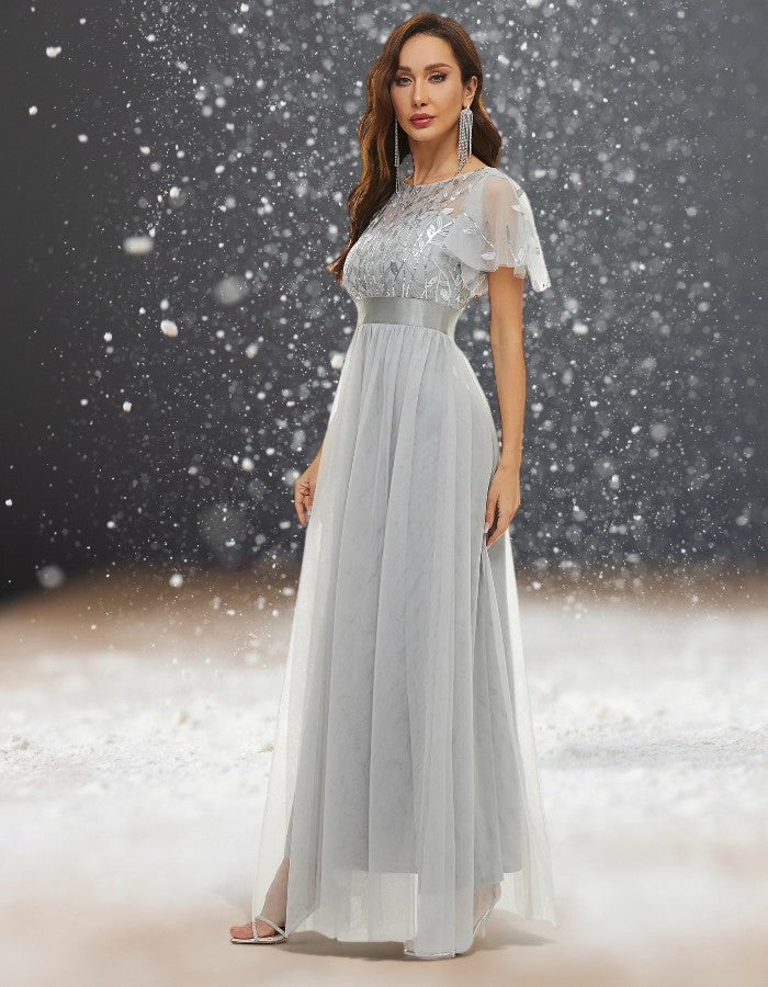 Robe Cocktail Grise pour Mariage