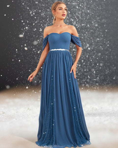 Robe Cocktail Mariage Bleu