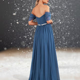 Robe Cocktail Mariage Bleu de dos