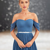 Robe Cocktail Mariage Bleu paillettes