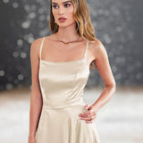 Robe Cocktail Mariage Champagne zoom