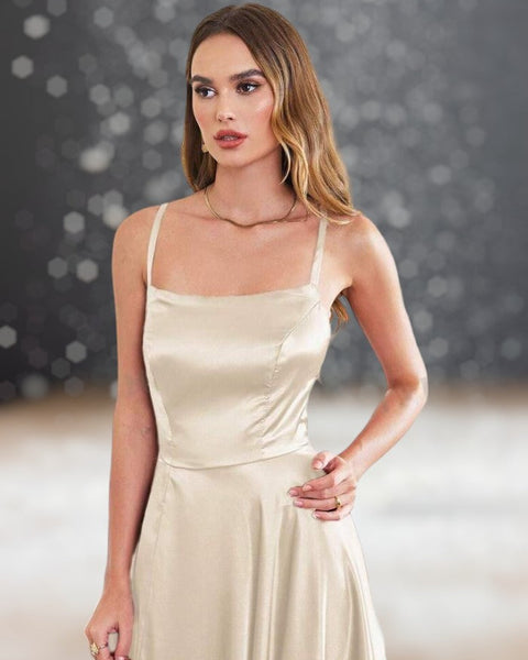 Robe Cocktail Mariage Champagne zoom