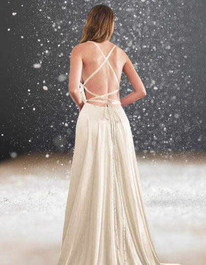 Robe Cocktail Mariage Champagne dos