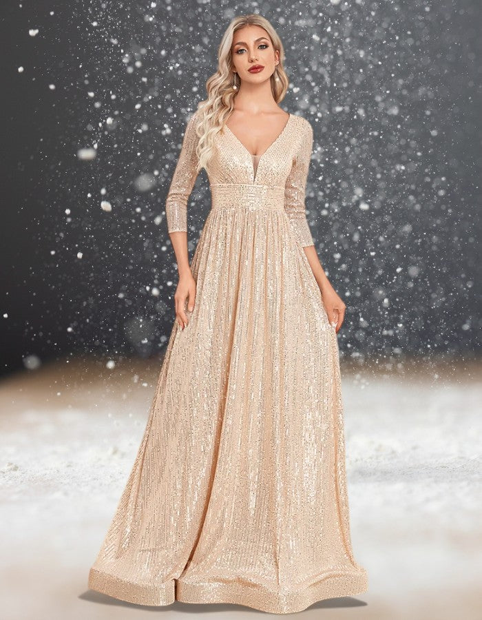 Robe Cocktail Mariage Doré Femme