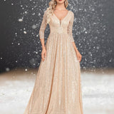 Robe Cocktail Mariage Doré Femme