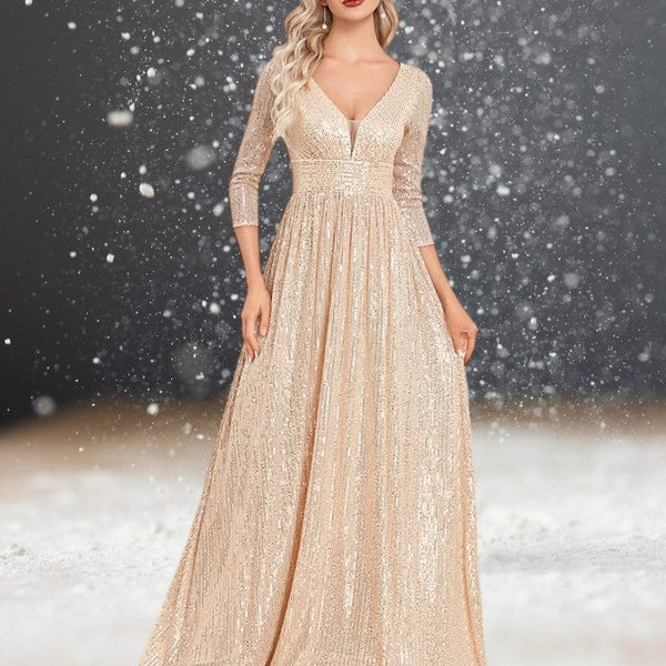 Robe Cocktail Mariage Doré Femme