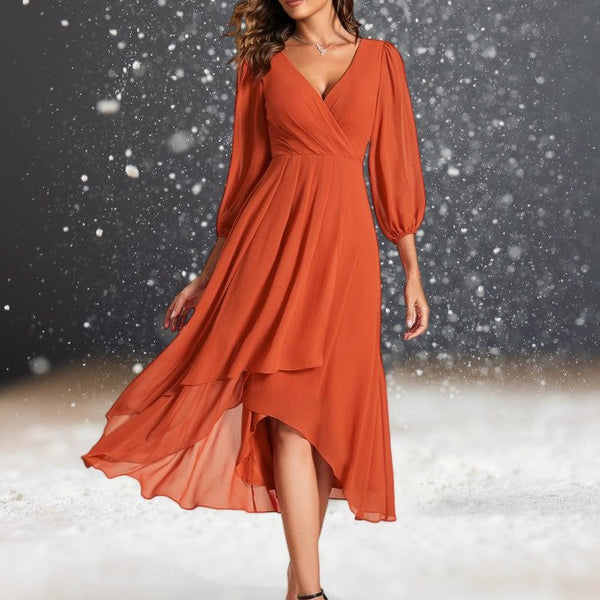 Robe Cocktail Mariage Orange