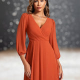 Robe Cocktail Mariage Orange détails