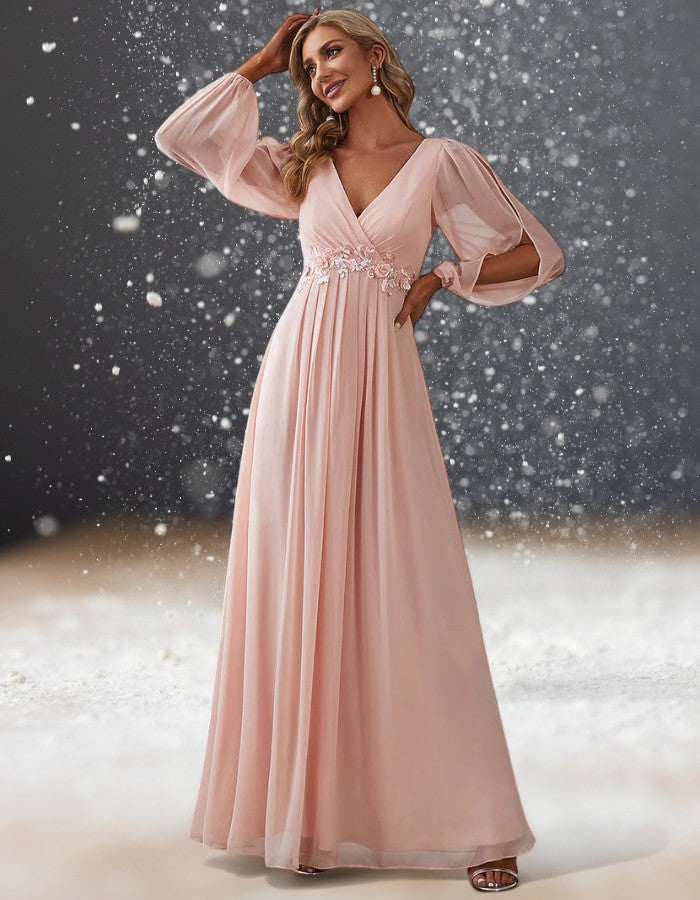 Robe Cocktail Mariage Rose Poudré