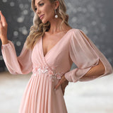 Robe Cocktail Mariage Rose Poudré