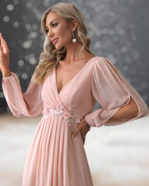 Robe Cocktail Mariage Rose Poudré
