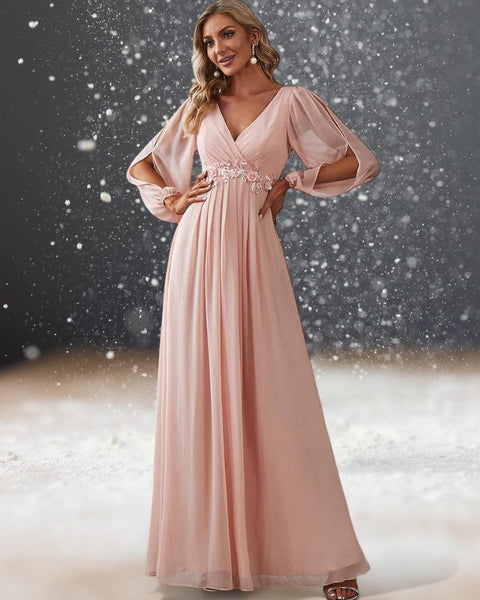 Robe Cocktail Mariage Rose Poudré