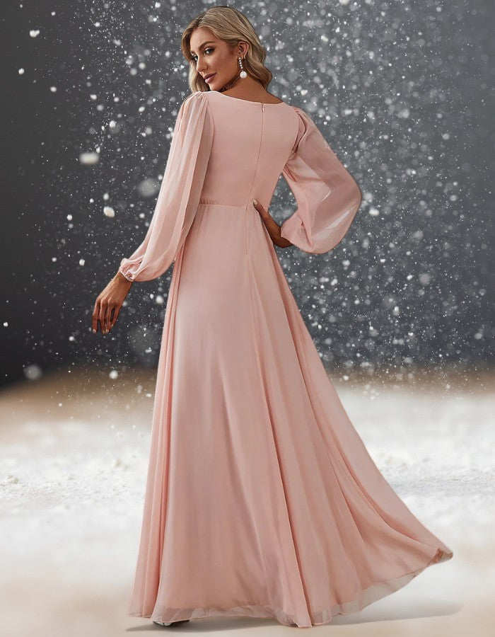 Robe Cocktail Mariage Rose Poudré
