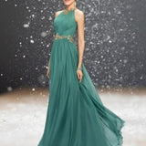 Robe Cocktail Mariage Turquoise de face