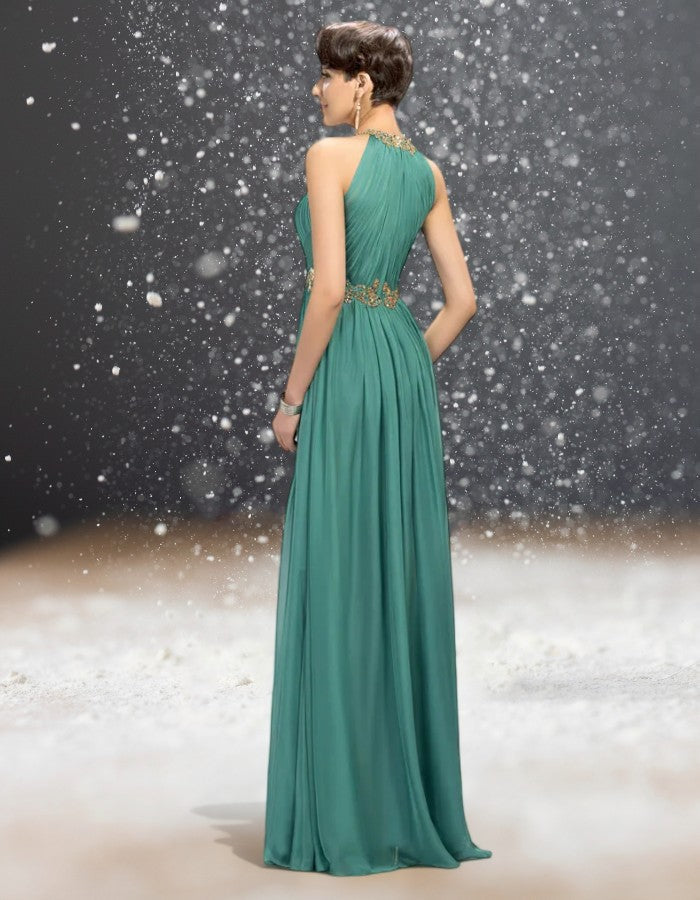 Robe Cocktail Mariage Turquoise de dos