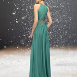 Robe Cocktail Mariage Turquoise de dos