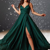 Robe Cocktail Mariage Vert Sapin longue