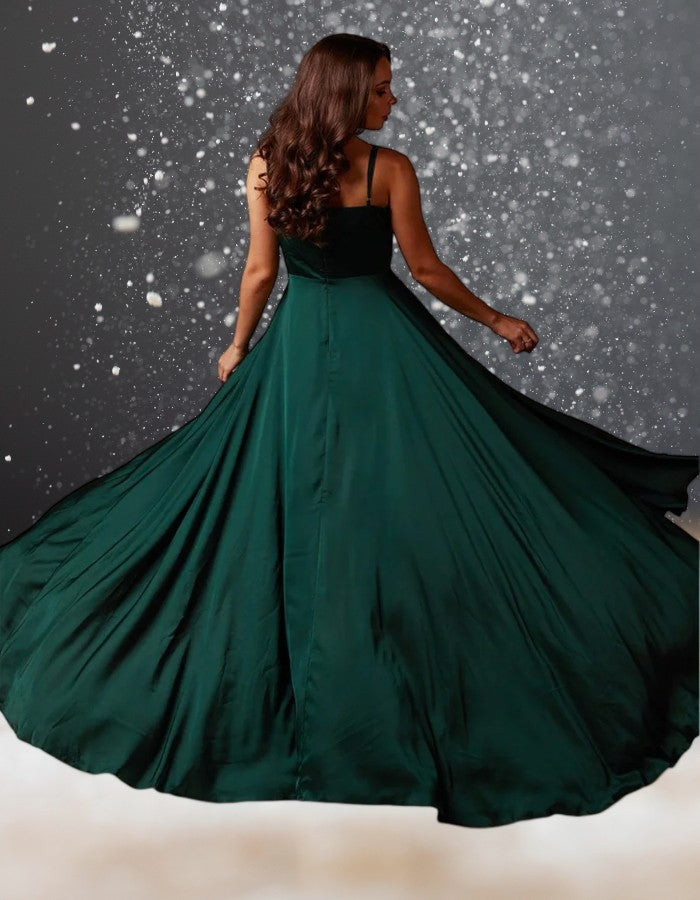 Robe Cocktail Mariage Vert Sapin femme