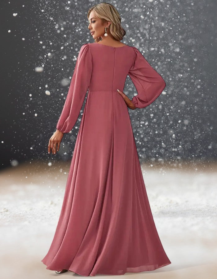 Robe Cocktail Mariage Vieux Rose dos