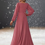 Robe Cocktail Mariage Vieux Rose dos