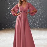 Robe Cocktail Mariage Vieux Rose dentelle