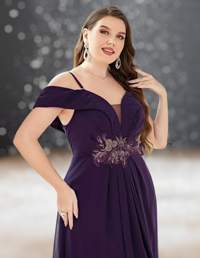 Robe Cocktail Mariage Violet zoom