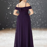 Robe Cocktail Mariage Violet de dos