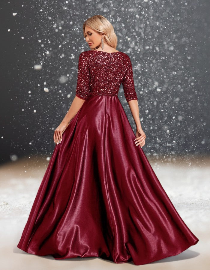 Robe Cocktail Satin Cérémonie Mariage de dos