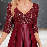 Robe Cocktail Satin Cérémonie Mariage zoom