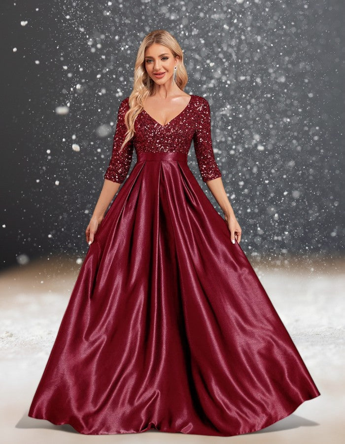 Robe Cocktail Satin Cérémonie Mariage femme