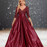 Robe Cocktail Satin Cérémonie Mariage femme