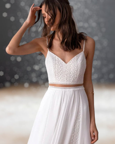 Robe de Cocktail Blanche pour Mariage zoom