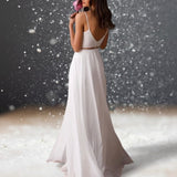 Robe de Cocktail Blanche pour Mariage de dos